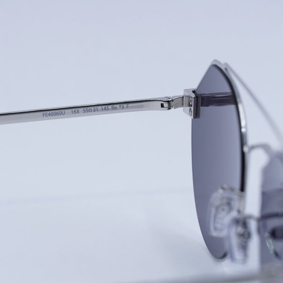 Fendi FE40060U 16X FENDI SKY Sunglasses Silver Round Frame, Blue Lenses - Picture 7 of 11